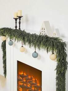 70.86 Inch Realistic Artificial Christmas Wreath, Fox Wreath, Norwegian Pine Wreath - Perfect For Christmas, Restaurant, Fireplace And Outdoor Decor, Farmhouse Style Christmas Decoration, Plastic Wreath, Best Choice For Christmas! - Multicolor - View 7