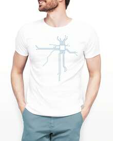 Christmas Short Sleeve Panorama Shirt - CPU Heart - XL White - % Original - Funny Computer Gifts - Hot Item - 白色 - 查看 2