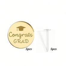 5 Set/10 Set Hiasan Kue Cupcake Cermin Emas untuk Wisuda, Selamat Wisuda 2026, Dekorasi Kue Pesta Wisuda - MultiWarna - View 18