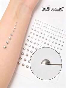 1/2/4/6/10 Sets Waterproof Faux Piercing Jewelry, 180pcs Total, Including Self-Adhesive Lip Rings, Eyebrow Rings, Nose Rings And Belly Button Jewelry, Back To School, Face Rhinestone Sticker Set - 彩色 - 查看 8