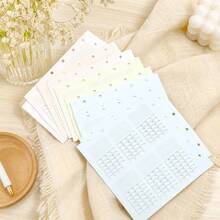 40pcs A6/A7 Mixed Color Single Item Habit Tracker Pages, Date Monthly Habit Recording Inserts, Suitable For Habit Formation And Goal Setting, Check-In - Rectangle - View 12
