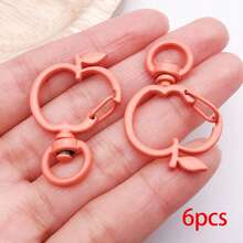 6pcs Multicolor Hollow Apple Lobster Clasps Fruit Shaped Swivel Spring Snap Hooks For DIY Keychains Bag Charms And Handmade Jewelry Hardware Findings - Multicolor - View 21