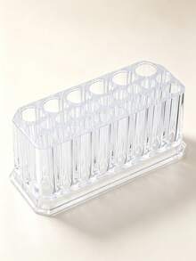 26-Slot Nail Brush Storage Rack, Desktop Eyeliner & Makeup Brush Organizer, Acrylic Makeup Brush Holder, Nail Tool Accessory Display Stand - Multicolor - View 7
