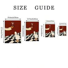 1pc Funny White Duck Cocktail Martini Wall Art Canvas Poster Prints Vintage Checkered Bar Kitchen Painting Artwork Picture Giclee Print Quirky Dining Room Home Decoration Decors Unframed /Framed Or Wooden Hanging - Pattern - View 6
