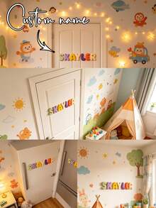 1 pieza Adorno personalizado con nombre colorido, letras impresas en 3D flexibles, decoración de la serie ABC divertida, modelo de letra 3D estilo de dibujos animados. ¡Utiliza este archivo digital imprimible en 3D para dar vida a tus proyectos creativos! Perfecto para decoración del hogar, decoración festiva. Ideal para mesa, estantería o exhibición de fiesta. - Negro - Ver 3