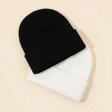 BONNY BOOM 1/4pcs Solid Color Beanie Hat, Unisex Knitted Hat, Suitable For Outdoor Fashion Street Skiing, Warm Multifunctional Cold-Proof Hat, Loose Fit. - Multicolor - View 5