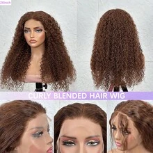 Brazilian Virgin Hair 5*5 Lace Front Wig 4*4 Pre-Cut Hairline Wig Pre-Cut And Bleached Knots Breathable Cap Beginner Friendly Curly Hair Wig Pre-Plucked 13*4 13*6 Lace Front Wig Human Hair Blend Length 8-34 Inches Suitable For Women Brown #4, Halloween - Brown - View 11