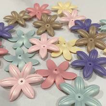Acrylic Six Petal Flower Chrysanthemum Fantasy Gold Handmade DIY Material Wholesale Hair Rope Bead Jewelry Accessories Loose Beads - Multicolor - View 4