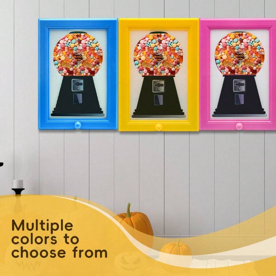 Wall Mounted Picture Frame Candy Dispenser, Creative Built-In Gumball Machine Design, Multifunctional Snack Dispenser For Candies, Nuts & Dry Fruits Home Decor - View 1