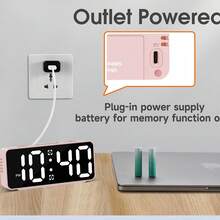 1pc LED Minimalist Alarm Clock, Student Clock, Temperature Display, USB Or Battery Powered (Battery Not Included) - View 3