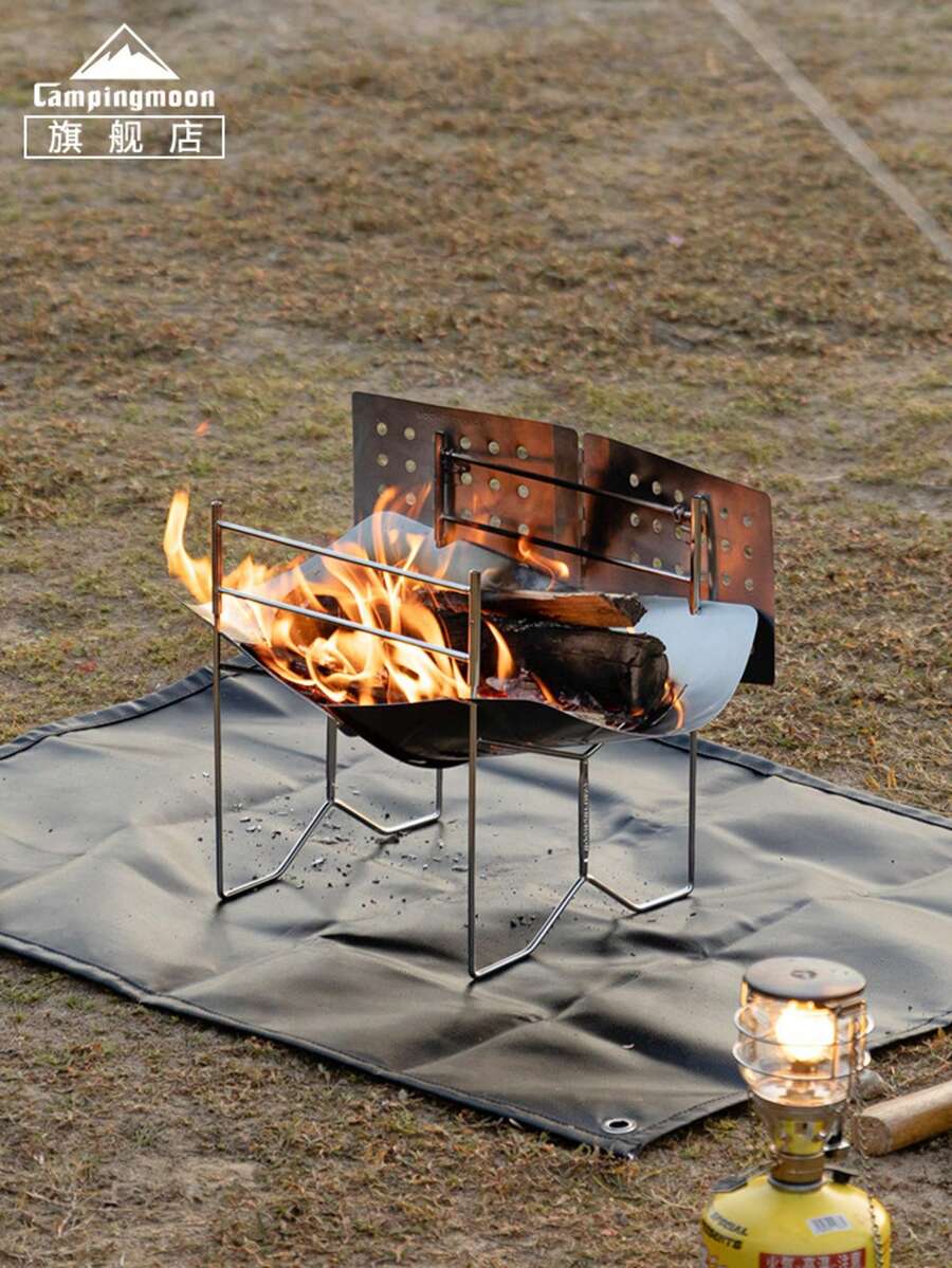 CAMPINGMOON Hiking Camping Fire-Making Gear, Lightweight Portable Wood Stove For Outdoor Use, Includes Storage Bag SOLO-A4
