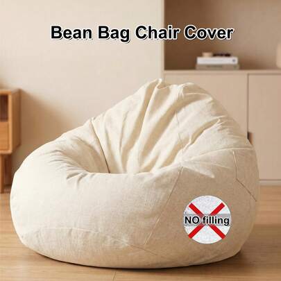 Slouchy Bean Bag Cover, No Filling Included, Fabric Cover, Bean Bag Cover, Tatami Cushion Cover, Linen Fabric Cushion Cover, M/XL Size Bean Bag Cover/Footstool Cover/Tatami Cover - Thick And Durable Casual Sofa Cover, 11 Colors Available.