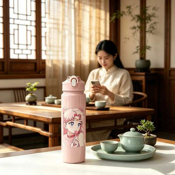 bandai Multiple Design Drinking Bottle Press Pop Lid Plastic Hydration Vessel For Young Anime Enthusiasts Classic Manga Character Tumbler Multi Color Graphic Water Cup For Commute Camping Gaming Workout Daily Use