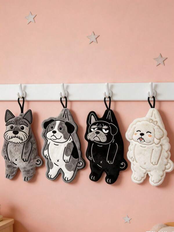 1pc Cute Cartoon Dog Hanging Hand Towel! Universal For Bathroom And Kitchen, Absorbent And Quick-Drying, Super Practical, Halloween And Christmas Atmosphere, Super Cute Holiday Gift, Birthday Supplies, Indoor Supplies, Perfect Gift For Friends And Family, Healing And Practical Home Decor!