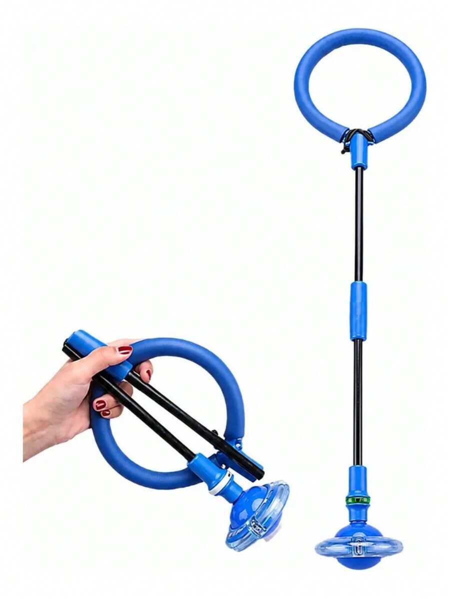 LED Light-Up Ankle Hopper Ball, Foldable Toy - Blue - View 1