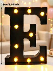 1件 22cm 家居裝飾 A-Z LED 黑色字母燈，婚禮求婚裝飾字母燈，生日派對裝飾字母與數字燈，週年節日裝飾，臥室書桌裝飾字母燈，數字燈，房間裝飾小夜燈 - 黑色 - 查看 46