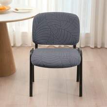 1 Set niedrige Rückenlehne geteilte elastische faltbare Esszimmerstuhlhülle, Jacquard Bürostuhl Rückenlehne und Sitzbezug, geeignet für Zuhause und Bankett - Verschiedenfarbig - Übersicht 6