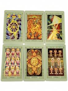 1盒 Aleister Crowley Thoth 之塔羅 78張牌,神秘俄羅斯占卜練習牌組,結合占星術與元素 - 彩色 - 查看 10