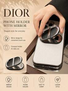 Dior Phone Stand Mirror 6.5*4.7cm, Built-In Makeup Mirror With 3M Strong Adhesive, Supports Phone, Suitable For Personal Use Or As A Gift - Dior Phone Stand Mirror - View 3