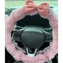 1pc New Cute Style Car Steering Wheel Cover Interior Bowknot Decoration Anti-Slip Anti-Freeze Grip - Multicolor - View 16