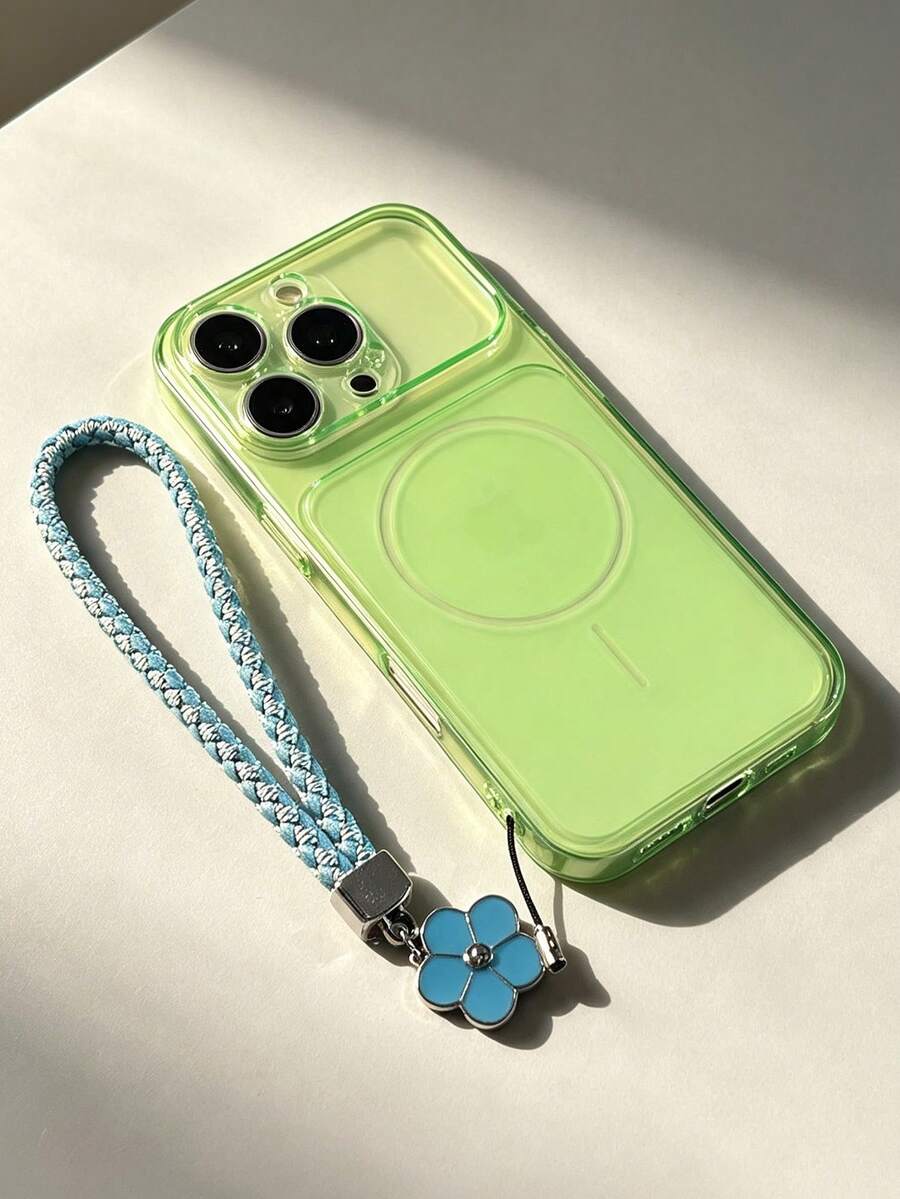 奢華超薄透明粉色磨砂磁吸無線充電手機殼,大視窗設計可立即轉換為 17 Pro Max 機殼,附贈四葉草造型腕帶配件,相容 iPhone 18/18 Pro/18 Pro Max/17 Pro Max、17 Pro、17、16 Pro Max、16、15 Pro 以及 14、13、12、11 等機型,精確相機保護開孔,防摔防震保護殼 - 綠色 - 查看 1