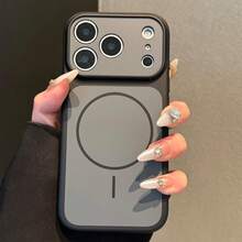 奢華鮮豔色彩磁吸手機殼，相容 iPhone 18 Pro Max 18 Pro，支援磁吸無線充電，附螢幕保護貼，相容 iPhone 16 Pro Max 17 Pro Max 16 Plus 17 12 11 15 14 13 - 黑色 - 查看 3