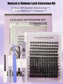 Asiteo 144pcs DIY Eyelash Extension Kit, Includes D Curl Single Lash, Bond & Seal Lash Glue, Lash Remover And Tweezers, Suitable For Home DIY Various Lash Styles, Suitable For Beginners - Multicolor - View 13