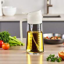 2-In-1 Oil Dispenser Bottle 470ml, White Plastic Spray And Pour Oil Sprayer With Measurement Scale, Non-Drip Oil Pot For Frying, Baking, Grilling, Kitchen Cooking Essentials - View 6