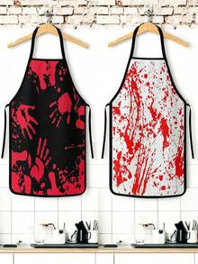 2 buah Celemek Jejak Tangan Berdarah Aksesori Kostum Halloween Menakutkan untuk Dewasa. Terbuat dari Poliester, Sempurna untuk Cosplay, Bar, Restoran, Barbershop, dan Acara BBQ. - MultiWarna - View 9