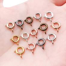 15pcs Spring Clasps Brass Round Clasps Open Ring Jewelry Spring Clasp Jewelry Connector Clasps For Brecelet Necklace Jewelry DIY Craft Making - Multicolor - View 3
