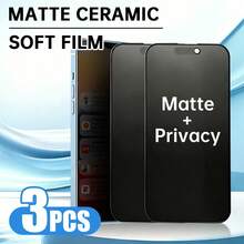 Yezodawee 3Pcs Ceramic Soft Privacy Film For17Pro Max/17Air/17E/16Pro Max/ 16e/7Plus/8Plus Full Curved Anti Spy Screen Protector - Black - View 16