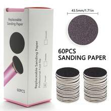 60Pcs Replacement Sandpaper Discs For Electric Foot File, Replaceable Disposable Sandpaper, Callus Remover Tool, Suitable For Men And Women With Dead Cracked Hard Skin - Black - View 2