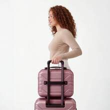 W WINGS TSA Lock Luggage Set 3 Or 4 Or Suitcase To Choose 14" 16" 20" 24" 28" Travel Luggage Polycarbonate Hard Shell, Telescopic Handle, 360 Wheels ROSE GOLD - Pink - View 3