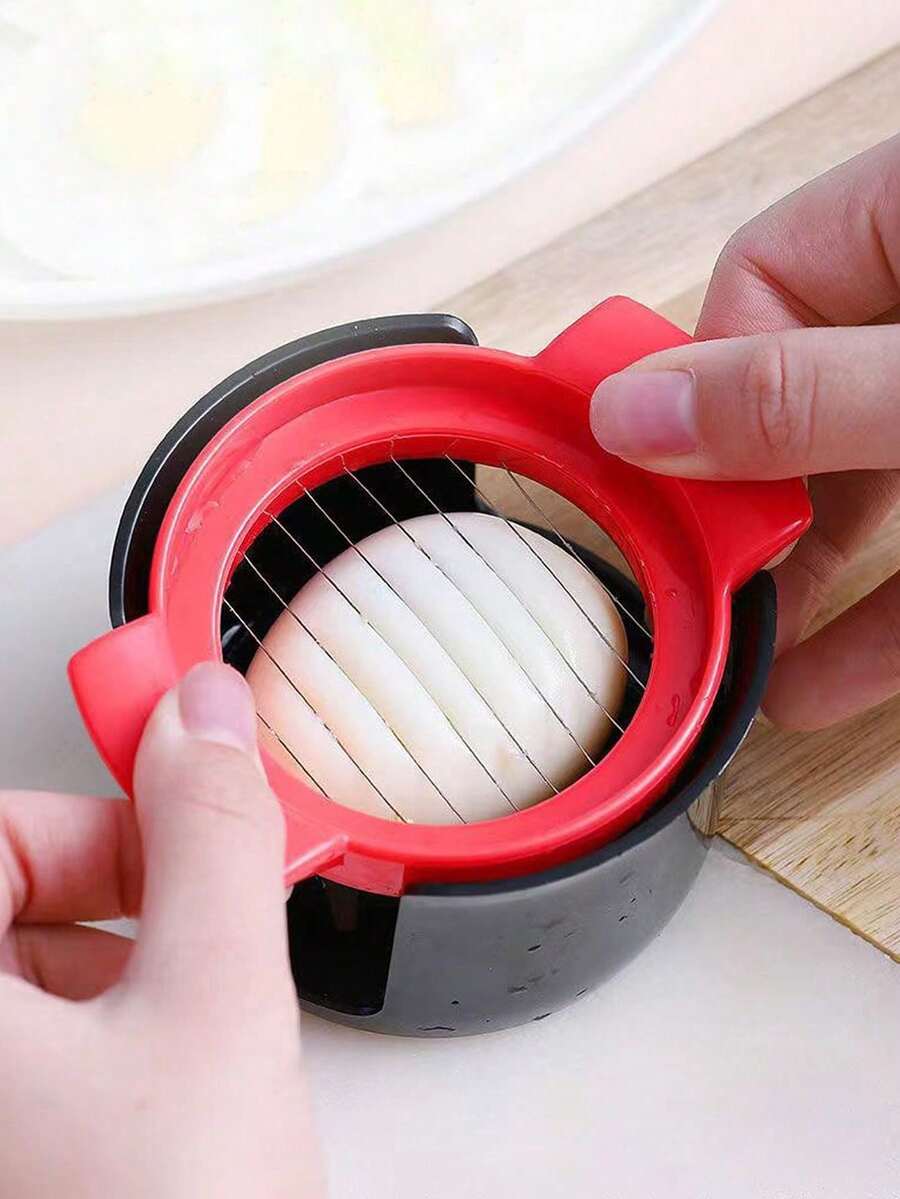 1pc 3-In-1 Multifunctional Egg Slicer, Kitchen Utensil Set, Egg Slicer, Cutter, Divider, Kitchen Accessory, Household Goods, Kitchen Gadgets, Suitable For Boiling Eggs, Century Eggs, And Fruits; Easily Slices Even And Beautiful Thin Slices