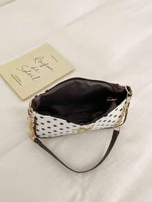 Women's 2026 Spring/Summer New Chic Niche Vintage Shoulder Bag Polka Dot Large Capacity Crossbody Bag - White - View 11