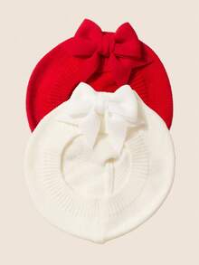 1PC/2PCS Baby Beret Hat,Christmas Hat,Bow Hat,Christmas Dress Up, Boys And Girls Universal,For Newborn Baby 1-3 Years Old,Christmas Gift - Multicolor - View 11