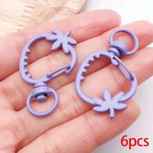 6pcs Multicolor Strawberry Shaped Lobster Clasps Fruit Design Swivel Spring Snap Hooks For DIY Keychains Bag Charms Handmade Jewelry Making Findings - Multicolor - View 11