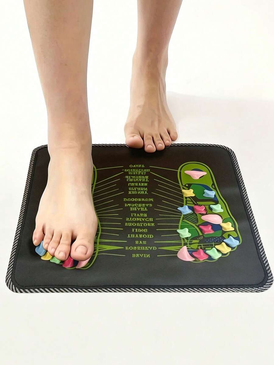 Colorful Pebble Foot Massage Mat Square Pebble Shaped Foot Massager Suitable For Fitness And Yoga Home Fitness Equipment Workout Device - Multicolor - View 1