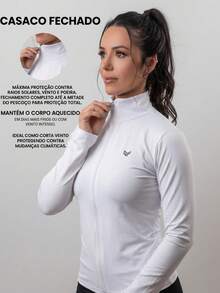Women's Fitness/Sports Jacket, Cool Mesh (Dry Fit) - Women's Winter Jacket - Women's Sports Jacket With Zipper For Autumn And Winter - 白色的 - 查看 2