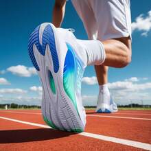 XTEP Hydrogen Wind 7.0 Sepatu Lari Pria Baru yang Ringan, Bernapas, Empuk, Responsif, dan Tahan Lama - Putih/Biru kehijauan - View 4
