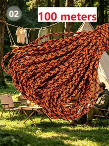 10/50/100m Black Nylon Braided Rope, Durable Twisted Polypropylene Cord, Suitable For Outdoor Use, Clothesline, Tent DIY, Handicraft And Binding - Multicolor - View 31