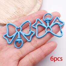6pcs Multicolor Hollow Bow Lobster Clasps Bow Shaped Swivel Spring Snap Hooks For DIY Keychains Bag Charms Pendant Connectors Jewelry Making Findings - Multicolor - View 14