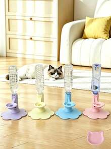Cat Water Fountain Stand - Anti-Spill Pet Water Bowl Adjustable Height Stand, Automatic Refill, Detachable And Easy To Clean, Indoor/Outdoor Use (Base + Water Bottle) - 650ml - View 2