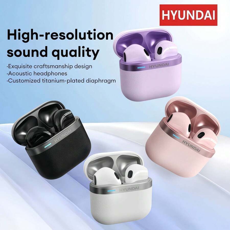 HYUNDAI Modern HY-T02Pro In-Ear Wireless Bluetooth Earbuds 5.4 Sports Earphones High-Definition Call HiFi TWS Earphones With Microphone