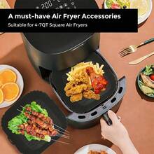 Reusable Silicone Air Fryer Liner, Silicone Air Fryer Baking Tray, Air Fryer Accessories, Kitchen Supplies, Disposable Parchment Paper Alternative - Multicolor - View 4