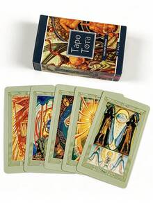 1 BoxAleister Crowley Thoth Tarot 78 Cards, A Deck With Mysterious Symbols Russian Divination Set Incorporates Profound Western Occult Systems Such As Astrology, And Alchemy. - Multicolor - View 4