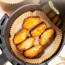 50/100pcs Heat-Resistant Oil-Proof Air Fryer Paper Liners, Disposable Non-Stick Baking Paper Pads, Oven Microwave Multi-Purpose Baking Mat, Kitchen Baking Essential, Halloween Christmas Party Baking Supplies - Natural Wood Color - View 9