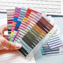 320 Hojas de Pestañas de Índice de Color Morandi PET, Marcadores de Página Transparentes Escribibles Etiquetas Adhesivas con Regla, Pegatinas de Clasificación y Anotación de Libros, Suministros Escolares de Oficina y Estudio - Unitalla - Ver 6
