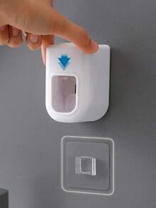 1pc Wall-Mounted Automatic Toothpaste Dispenser, Hands-Free No-Drill Slouchy Toothpaste Squeezer With Toothbrush Holder, Space-Saving Easy Installation No Power Needed, Plastic Bathroom Accessory, Suitable For Home, Dorm, Back To School Season - Multi-color - View 5