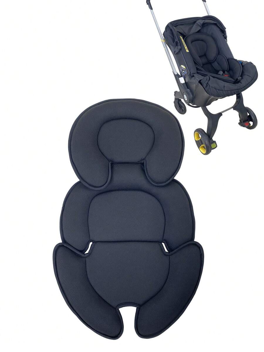 Head And Body Support Pillow Infant Stroller Seat Insert For Newborn To Toddler Stroller Cushion - Black - View 1